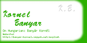 kornel banyar business card