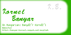 kornel banyar business card